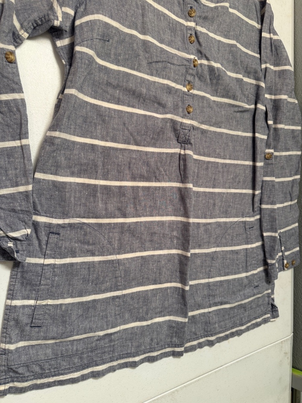 Duluth Trading Co Blue and White Striped Tunic - Picture 4 of 5
